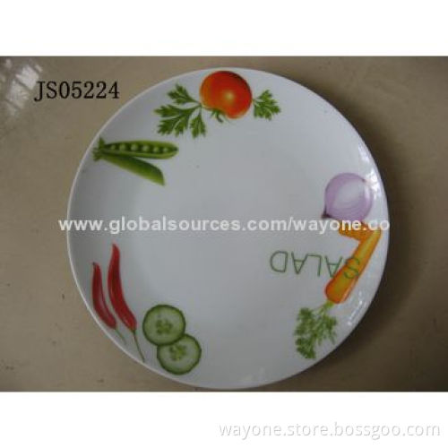 7.5-inch x (19cm) porcelain flat plate, poppy flower, withstanding high temperature and freezing